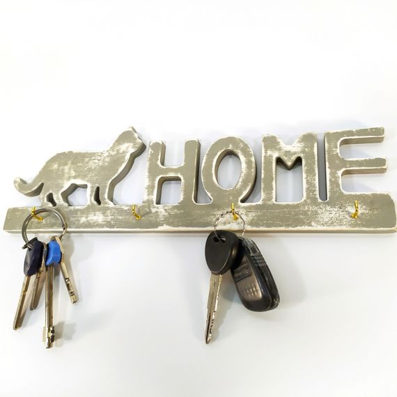 Ключница Кот Home Мастерская мистера Томаса 30см х 9см Фанера Серый состаренный | Зображення 2