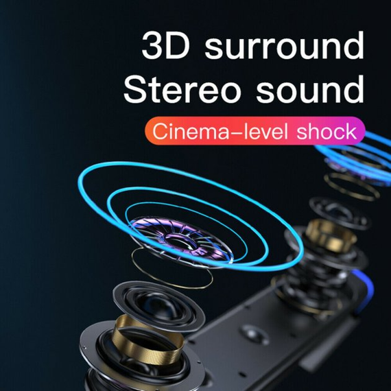 Звукова панель, бездротова колонка Bluetooth 5.0 для ПК з RGB-підсвічуванням 415*78*68 мм, Чорний | Зображення 3