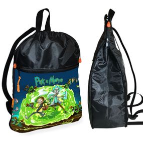 Рюкзак-мешок для обуви,спортивной формы Рик и Морти детская сумка для сменки с расширителем (01381)