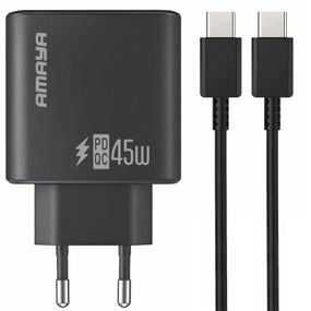 МЗП Amaya E70S PD45W (1USB-C) + кабель Type-C to Type-C Black