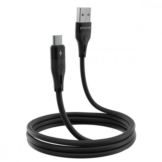 Кабель Proove Soft Silicone Micro USB 2.4A (1m) black | Зображення 5