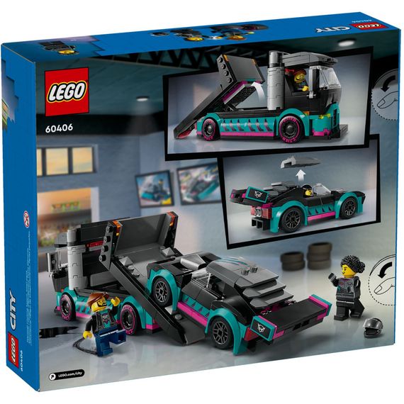Конструктор LEGO City Автомобіль для перегонів й автовоз 328 деталей (60406) | Зображення 7
