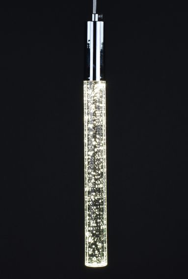 Люстра світлодіодна підвісна LED світильник для квартири на стелю лед 27643 Хром 45-180х10х10 см. | Зображення 2