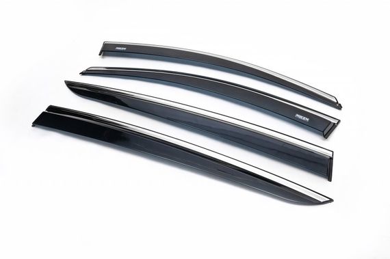 Вітровики з хром молдингом (4 шт, Niken) для Kia Sportage 2015-2021 рр | Зображення 2