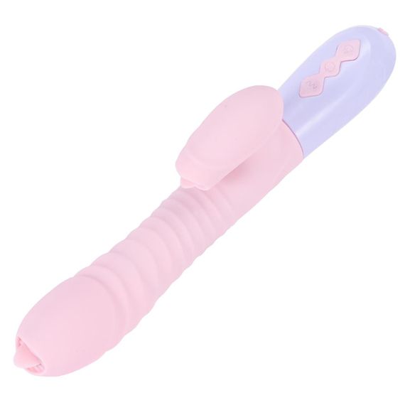 Вібратор - Silicone Vibrator USB 7 Function and Thrusting Function / Heating Pink Sex Aura | Зображення 5