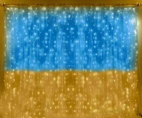 Патриотическая гирлянда штора Флаг Украины 2*2м 160 LED классическая IP44 | Зображення 1