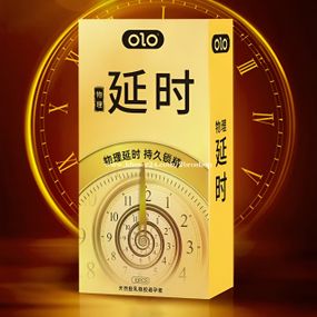 Ароматизовані ультратонкі текстуровані презервативи з гіалуроновою кислотою і пролонгуючим ефектом OLO - Golden Love, 10 шт.