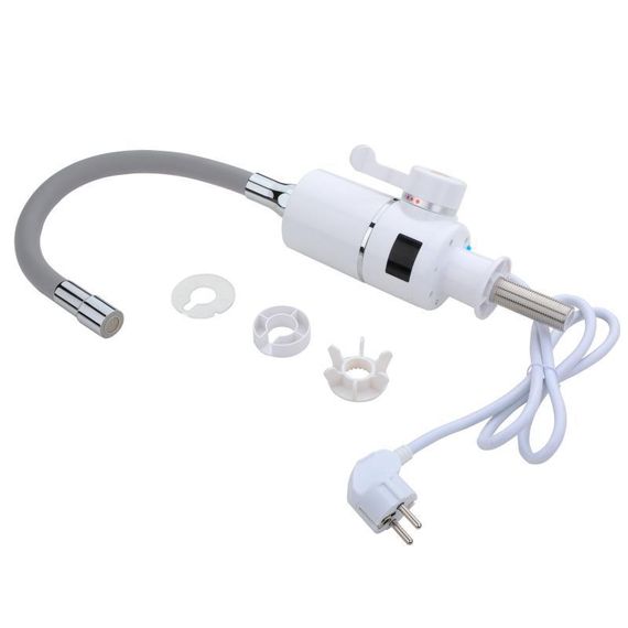 Проточний кран-водонагрівач з гнучким виливом для кухні  Lidz Warm 065  LDWAR065GRE49096 White/Grey | Зображення 6