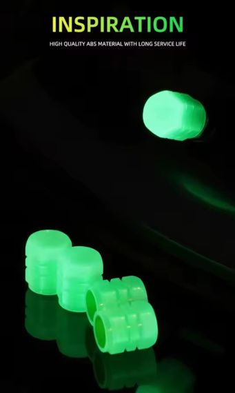 Зелені флуоресцентні (неонові) ковпачки на ніпель для велосипеда, машини, мотоцикла, самоката | Зображення 7