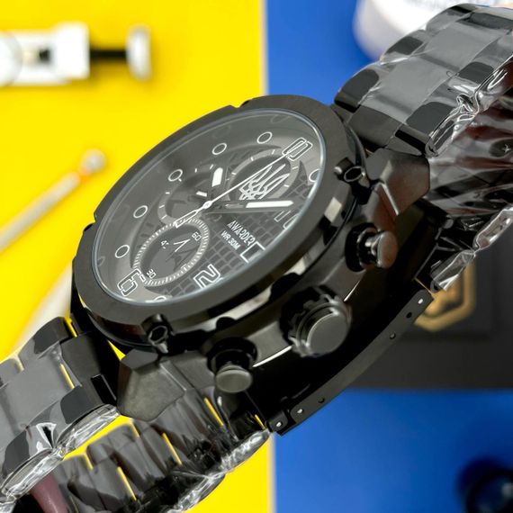 Чоловічий годинник Awarder 016 Тризуб срібло Black-Black Steel | Зображення 2