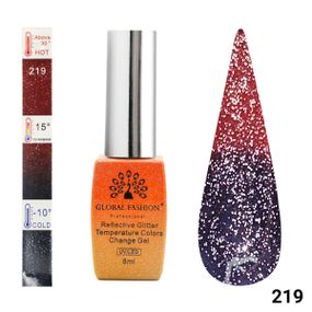Світловідбивний Термо гель-лак Global Fashion №219, 8 мл