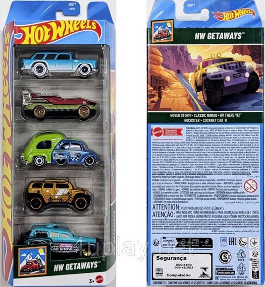 Hot Wheels HW Getaways Подарунковий набір з 5-ти машинок Хот Вілс | Зображення 6