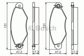 Колодка гальм. диск. CITROEN XSARA, RENAULT KANGOO (KC01_) передн. (вир-во Bosch) BOSCH 0986495235 на NISSAN KUBISTAR фургон (X80)