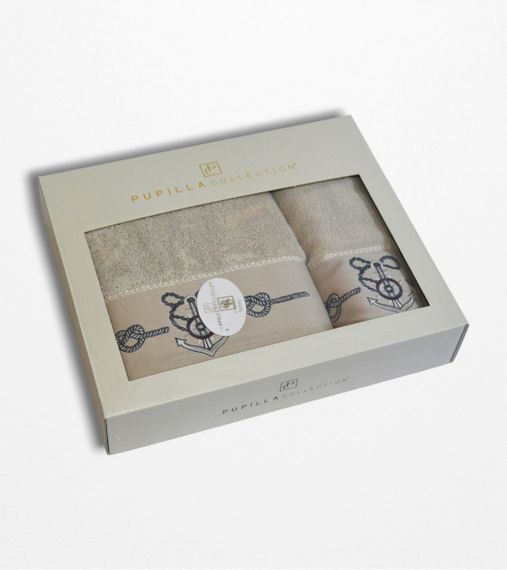 Подарочный набор полотенец Pupilla Pedro v1 Bej | Зображення 2
