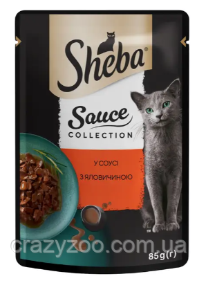 Вологий корм для котів Sheba з яловичиною у соусі 85 г 460574