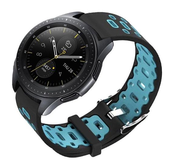 Спортивний ремінець Primo Perfor Classic для годинника Samsung Galaxy Watch 42 mm (SM-R810) - Black&Blue | Зображення 1