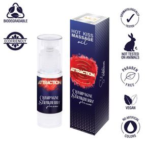 Масажна олія - MAI Attraction Massage Oil Champagne Strawberry, 50 мл (09.2026)