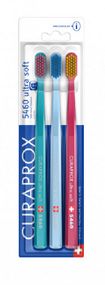 Набір зубних щіток Curaprox CS 5460/3 "Ultra Soft", d 0,10 мм., (3 шт.) (бірюзова-блакитна-малинова)