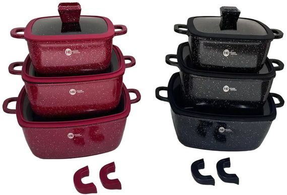 Набір квадратних казанів Higher Kitchen HK-322 (45355-HK 322_1953) | Зображення 4