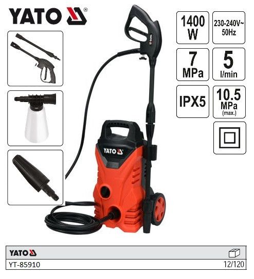 Мийка високого тиску 1,4 кВт P=10.5 МПа YATO-85910
