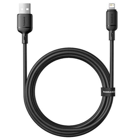 Дата кабель Baseus Silky Series OS Fast Charging USB to Lightning 2.4A (1m) (P1037770) Cluster Black | Зображення 2