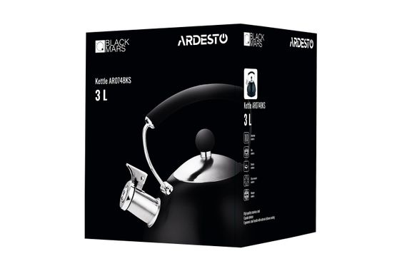 Чайник ARDESTO Black Mars, 3 л, чорний, нержавіюча сталь (AR0748KS) | Зображення 5