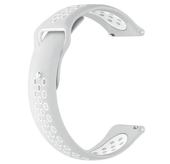 Спортивний ремінець Primolux Perfor Sport з перфорацією для годинника Samsung Galaxy Watch 46mm - Grey&White | Зображення 1