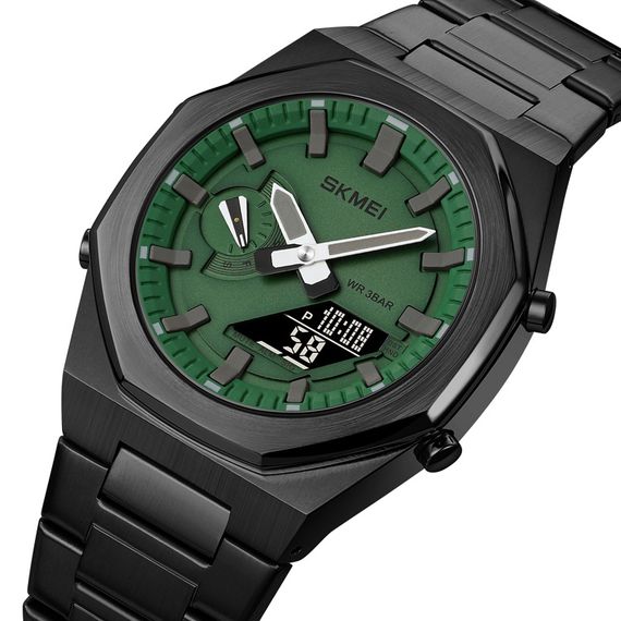 Чоловічий годинник Skmei 1816BKGNBK Black Green-Black | Зображення 1