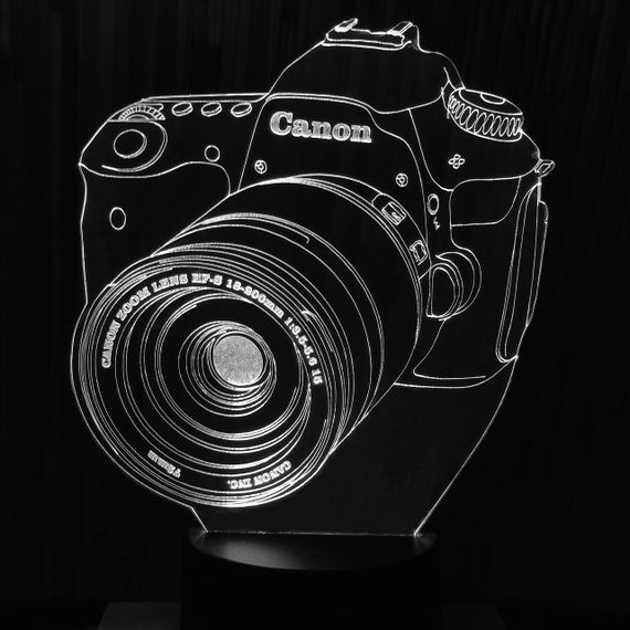 Акриловый светильник-ночник фотоаппарат белый tty-n000108