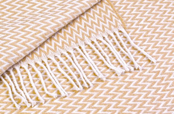 Плед бавняний зиг-заг бежевий Love You 200 x 220 см | Зображення 2