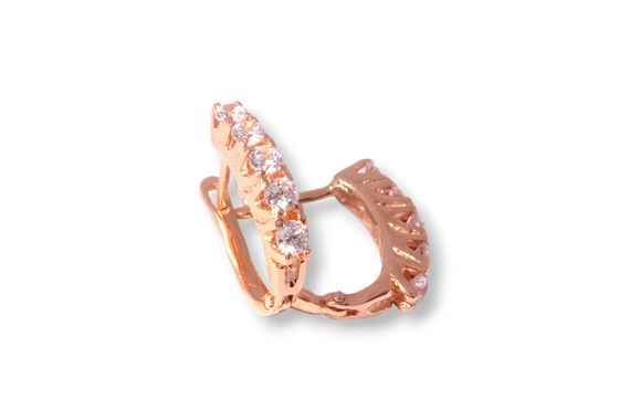 Золотые серьги с фианитами S-0350 | Зображення 3