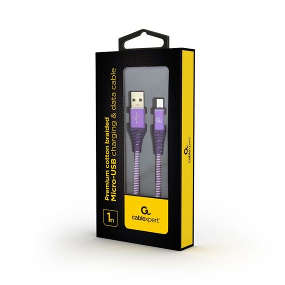 Кабель Cablexpert CC-USB2B-AMmBM-1M-PW, USB 2.0 А-тато/Micro B-тато, 1,0 м. | Зображення 1