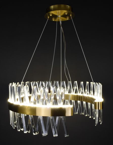 Люстра світлодіодна підвісна LED світильник для квартири на стелю лед 27225 Латунь 45-170х80х80 см. | Зображення 3