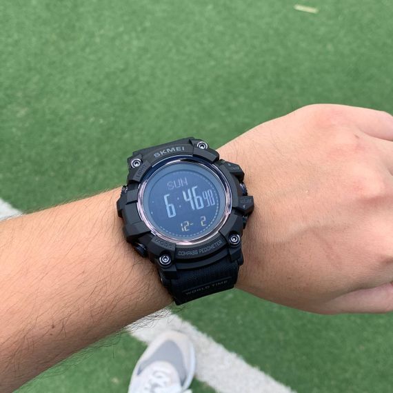 Чоловічий годинник Skmei 1356BK Black + Compass | Зображення 4