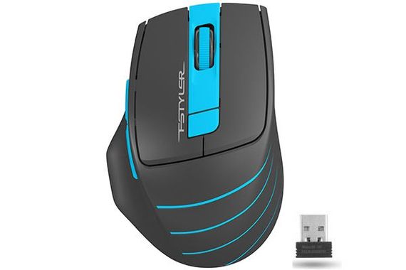 Миша бездротова A4Tech Fstyler FG30 (Blue),  USB, колір чорний+блакитний