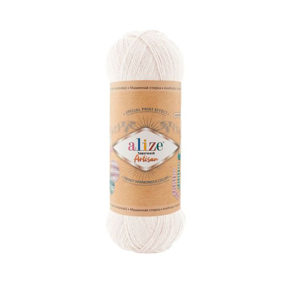 Alize Artisan Superwash, білий 55