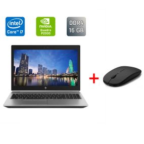 Мобільна робоча станція Б-клас HP zBook 15 G5 / 15.6" (1920x1080) IPS / Intel Core i7-8750H (6 (12) ядер по 2.2 - 4.1 GHz) / 16 GB DDR4 / 512 GB SSD / nVidia Quadro P2000, 4 GB GDDR5, 128-bit / WebCam / Fingerprint б/в + Подарунок Бездротова миша / USB