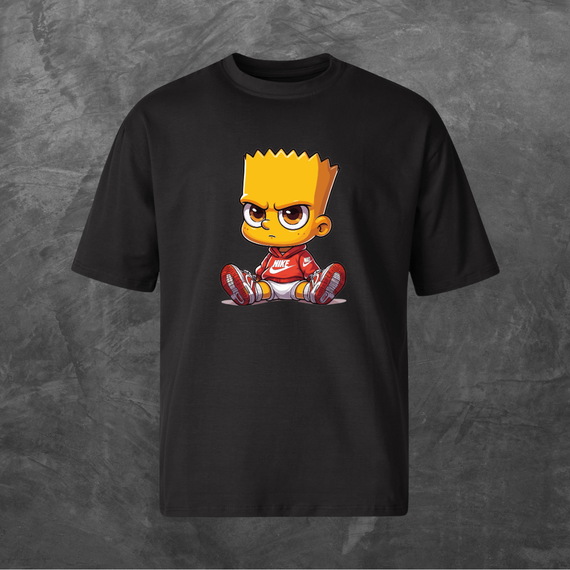 Футболка унисекс с принтом Барт Сімпсон Оверсайз черная S