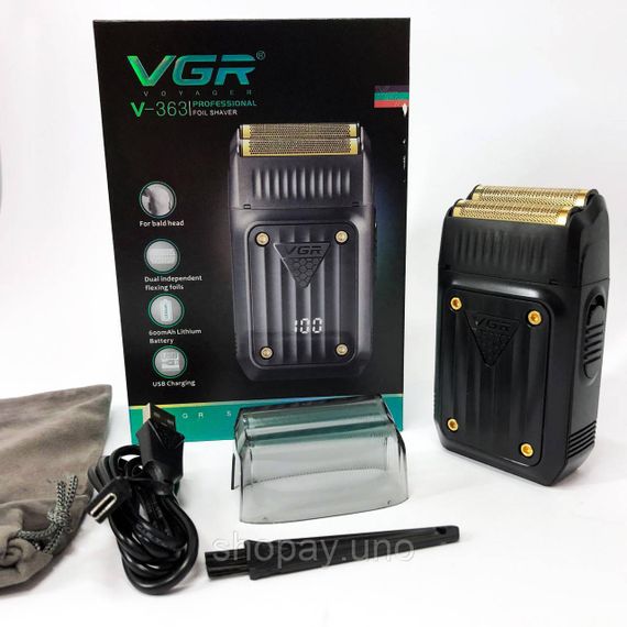 Электробритва VGR V-363, Триммер для усов, Электробритва с насадками для бороды, Триммер беспроводной | Зображення 4