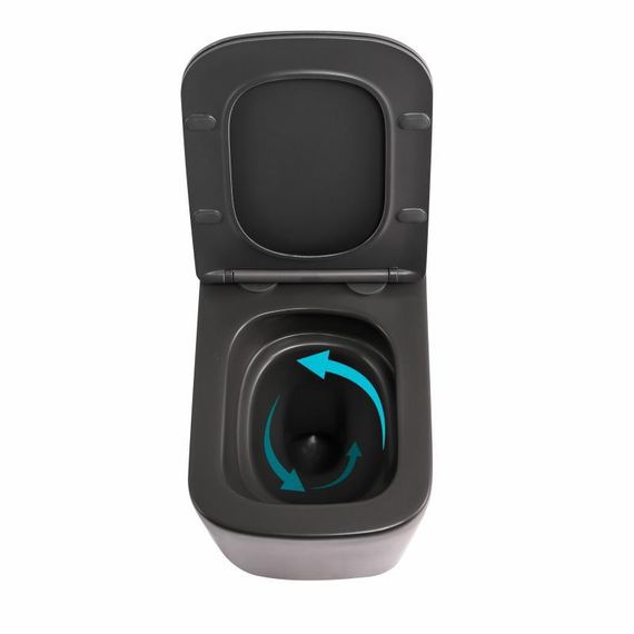 Унітаз підвісний Tern Ultra Quiet 490×365×325 мм, Anthracite, із сидінням Slim Duroplast/Soft-close/Quick Release | Зображення 5