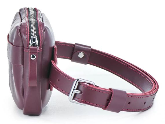 Шкіряна поясна сумка Skin and Skin Go Bag 19x13x6 см Бордова (WB03BU) | Зображення 2