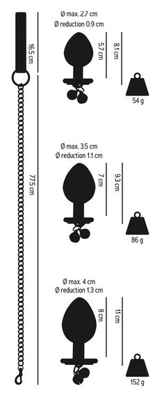 Набор анальных пробок и поводок - Butt Plug Set with a Leash sexstyle | Зображення 6