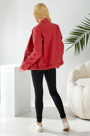 Бомбер женский искусственный кашемир, цвет темно-коралловый, 257R325 | Зображення 3