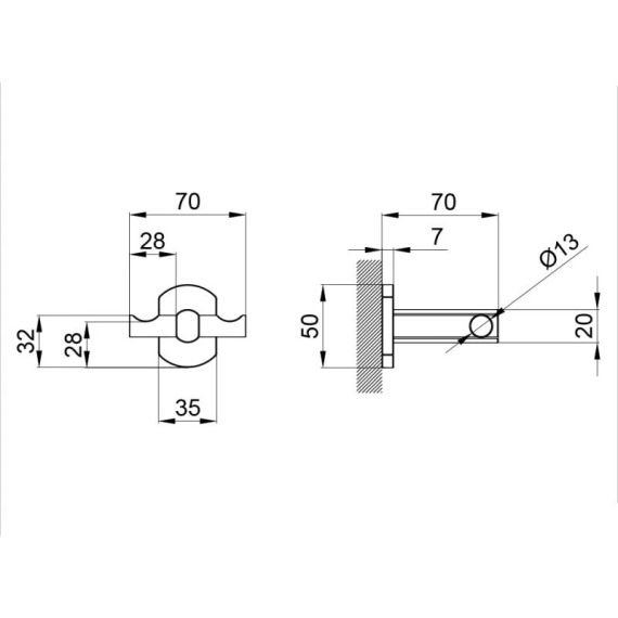 Гачок Qtap Liberty подвійний QTLIBCRM1154 Chrome | Зображення 1
