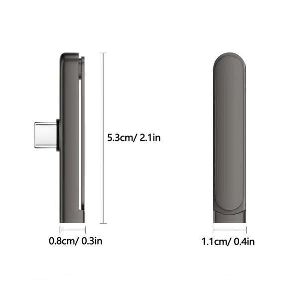 Адаптер перехідник USB Type-C на Type-C зі складаною підставкою black | Зображення 7