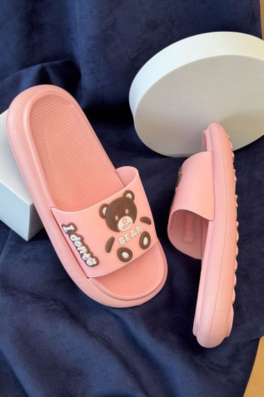 Шльопанці жіночі з аплікацією, колір світло-рожевий, 243R5028-3 | Зображення 2