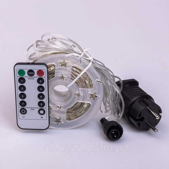 Светодиодная гирлянда Роса нить 500 LED длина 50 м от сети белая нить с пультом Мультиколор 500L50MWМL | Зображення 1