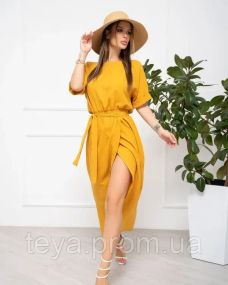 Плаття для жінок колір гірчичний розмір XXL FI_007783