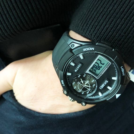 Ексклюзивні чоловічі годинники SKMEI 1761BKWT, Солідні чоловічі годинники класні PT-96 | Зображення 1