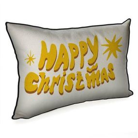 Подушка інтер'єрна з мішковини Happy Christmas 45x32 см (43PHB_25NG003)